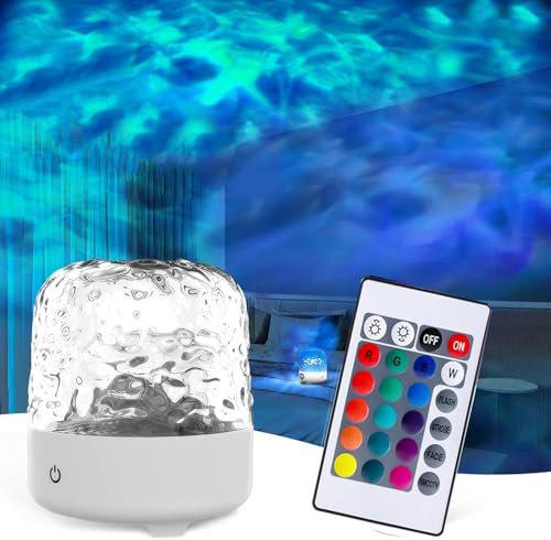 Sensory Night Lights Ocean Light - Christmas Stocking Fillers Gift Wave Ceiling Projector with 16 Colors,30 Lighting Modes,Galaxy Projector for Bedroom/Party/Game,Lava Lamp Mood Light for Kid Women