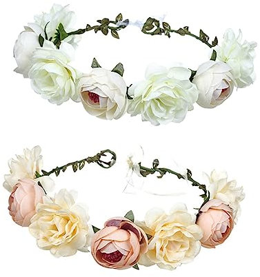 Healvian Blumen-kopfschmuck-set Pfingstrosenkranz Haarband Für Hochzeitsfotografie Und Besondere Anlässe