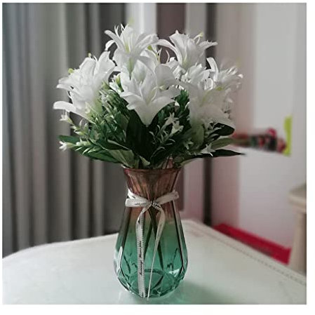 Künstliche Blumen zur Dekoration, künstlicher Lilienstrauß, künstliche Blumen, Hochzeitsstrauß, künstliche Blumen für Zuhause, Party, Garten, Geschäft, Hotel, Büro, Dekoration, künstliche Blumen,