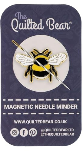 The Quilted Bear Magnetic Needle Minders - Aguja esmaltada para costura, bordado y accesorios de punto de cruz, soporte seguro para alfileres y agujas (abeja)