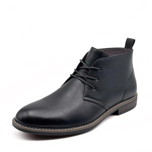 Finishing & Sewing Männer Klassisches Kleid Casual Chukka Stiefel Lace Up Desert Ankle Boots (Schwarz, Erwachsene, Herren, 43, Numerisch, EU Schuhgrößensystem, M)