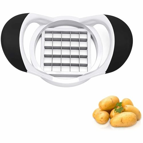 CHEFZOCO Pelador Patatas, Cortador Patatas, Utensilio para Patatas, Herramienta de Cocina, Herramienta para Patatas, Cortador de Papas, Cortador de Frutas, Acero Inoxidable y plástico Libre de BPA