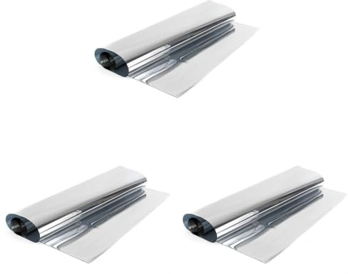 Homoyoyo 3Pcs One Way Window Film for Nighttime Privacy - Static Cling Heat Insulation - Detachable Window Tint for Home & Office Ideal for Mirrors 200X40cm No Nighttime Privacy