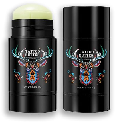 Tattoo Balm - Tattoo Aftercare Cream - Natural Moisturiser for New & Old Tattoos - After Care Butter Balm with Colour Enhancement - Gentle Body Care Balm for Women & Men, 40g