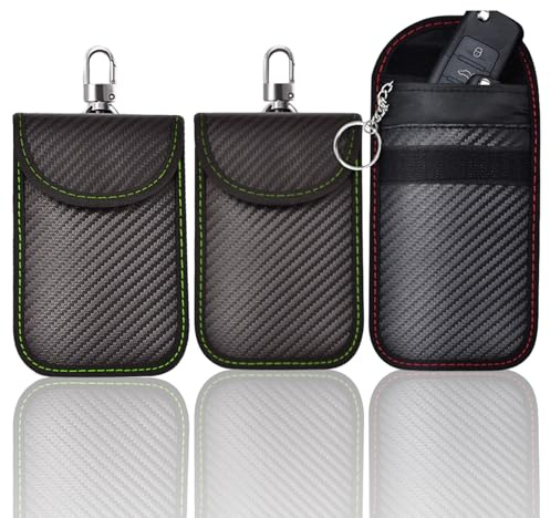 3 PCS Faraday Pouch for Car keys Large, Keyless Car Key Signal Blocker Pouch, Faraday Key Pouch, Signal Blocking Upgraded RFID Blocker Bag for Car Security Anti-Theft Remote Entry Keyless Protect