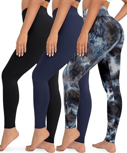 VALANDY Creamlush 3 Pack Leggings for Women High Waisted Tummy Control Leggings Buttery Soft Yoga Pants（S-5XL）