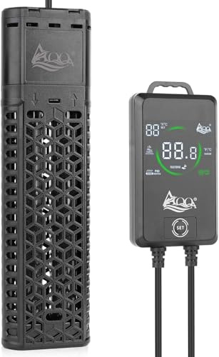 AQQA Aquarium Heizung, 800W Tauchheizung für Aquarien mit Intelligentem Externen Regler, Trockenlaufschutz und Übertemperaturschutz für Salz- und Süßwasser