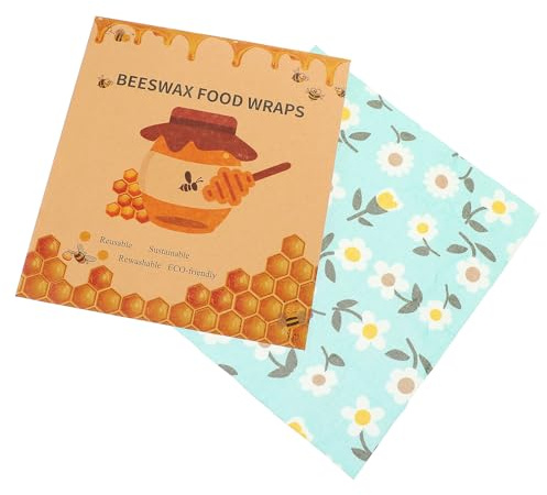 NUOBESTY 3pcs Beewax Food Wraps Sustainable Reusable Beewax Food Wraps for Wrapping Sheets Use as Covers Wrapping Recyclable