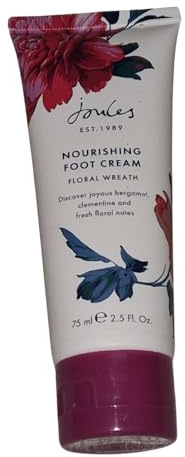 Joules-London Floral Wreath Nourishing Foot Cream with Bergamot and Clementine, 75ml, Fresh Floral Notes