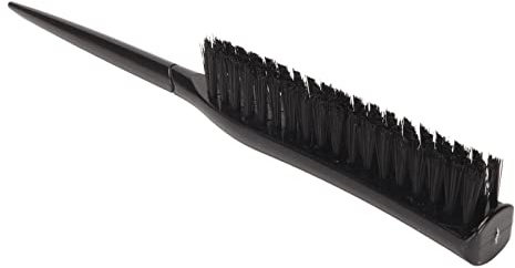 Hamwesh Toupierende Haarbürste, 3-reihige Nylonborsten, Ergonomischer Griff, für Mehr Volumen, Tragbares Design mit Abgerundetem Schwanz, Zum Toupieren und Stylen (BLACK)