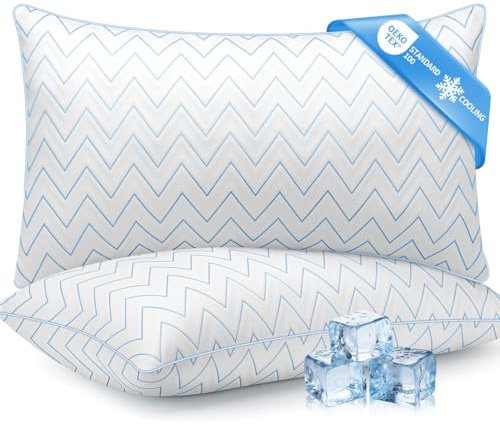 DIORIS Pillows Queen Size Set of 2 - Luxury Hotel Collection Cooling Bed Pillows for Sleeping, Breathable Medium Firm Down Alternative Microfiber Filled Pillows for Back, Stomach Sleepers