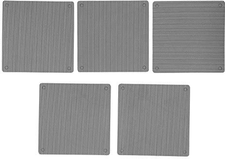 Ailgely 5 Delar Svart Datorfläktkåpa 12 Cm, Korrosionsbeständiga PVC-dammfilter för Att Förlänga Fläktlivslängden för PC-komponenter, Perfekt Spel och Arbetsstationer