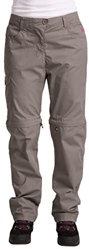 Trespass Rambler Convertible, Pantaloni Impermeabili con Protezione UV e Gambe Removibili Donna, Colore: Grigio Tempesta, S
