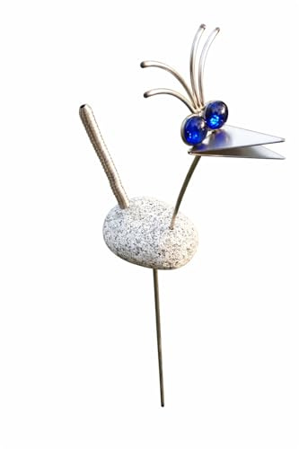 Edelstahl Vogel/Garten Skulptur 70cm Granitvogel V2A