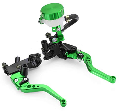 JenNiFer 7/8Inch Leva Frizione Freno Anteriore Universale Moto Serbatoio Master - Verde