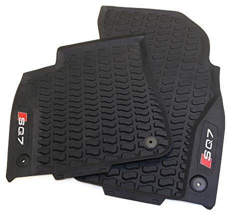 Audi 4M1061221B041 allvädersmattor premium gummi golvmattor fram, med SQ7-text, svart