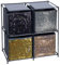 URBNLIVING 4 Cubed Storage Shelves Rack With Black Silver Gold & Rose Gold Drawers