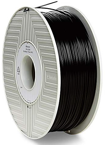 Verbatim PLA-Filament 3D-Druck, 1,75mm, 1kg, Hochleistungs-Polyactid-Filament zur Materialextrusion, für 3D-Drucker und 3D-Stift, 3D-Drucker-Filament aus PLA, 1 Spule 335m, schwarz