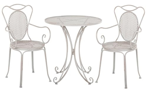 Beliani Garten Bistro Set Balkonset Balkonmöbel 2er Set grau Metall Cilento