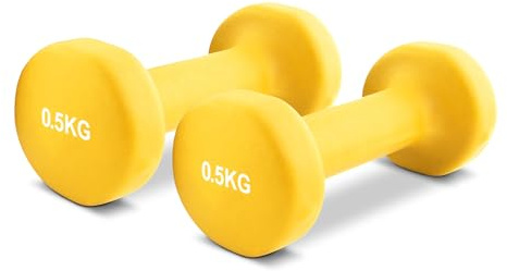 MSPORTS Hanteln Set Premium 0,5-5 kg Kurzhanteln Paar inkl. Übungsposter und Workout App - Calisthenics Equipment | 0,5 kg - Hantelset
