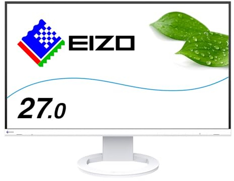 EIZO FlexScan EV2760-WT 68,5 cm (27 Zoll) Ultra-Slim Monitor (DVI-D, HDMI, USB 3.1 Hub, DisplayPort, 5 ms Reaktionszeit, Auflösung 2560 x 1440) weiß
