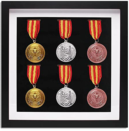 3D-Box-Medaillen-Präsentationsrahmen für Marathon-Medaillen-Aufbewahrungsbox, Massivholz-Bilderrahmen für Medaillenauszeichnungen, beste Geschenke zum Präsentieren von Kriegs-, Militär-/Sportmedaillen