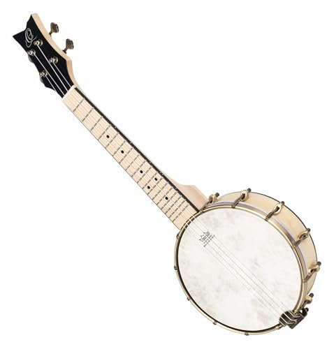 Ortega Guitars Banjo Ukulele Linkshänder – Banjolele Series – Open Back – Remofell / Ahorn, Natur (OUBJE90-MA-L)