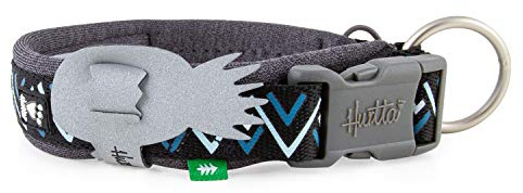 Hurtta Razzle-Dazzle Halsband für kleine Hunde, Gepolstert, 100% recyceltes Polyester, Schwarz 55-65 cm