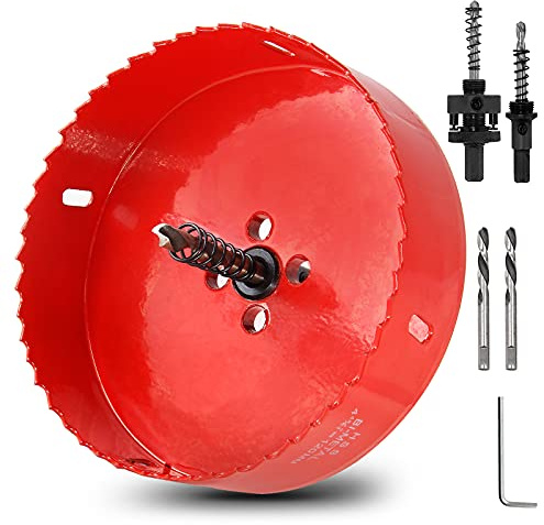 Luomorgo 120mm/4.72 inch Hole Saw, 1 1/4 inch Cutting Depth HSS Bi-Metal Hole Cutter for Wood Cornhole Boards Plastic Drywall & Metal Sheet