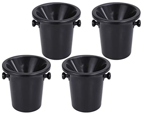 4pcs Wine Tasting Spittoon Plastic Wine Dump Buckets Ice Bucket Portable Leak- Proof Cold Wine Barrels for Wine Whiskey Cocktails Black