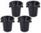 4pcs Wine Tasting Spittoon Plastic Wine Dump Buckets Ice Bucket Portable Leak- Proof Cold Wine Barrels for Wine Whiskey Cocktails Black