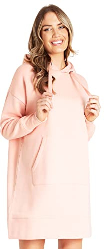 CityComfort Vestido Sudadera Mujer con Capucha (XS, Coral)