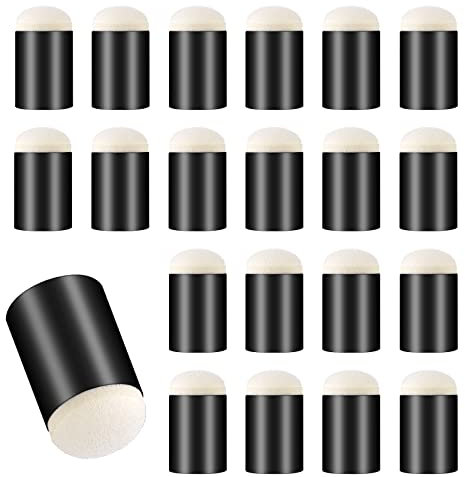 Prasacco 20 Stück Finger Schwamm Daubers, Finger Malerei Schwamm Haltbarer Kunststoffgriff Handwerk Zeichnen Schwamm für Malen Kunst Tinte Handwerk Kreide Karten Herstellung (Schwarz)
