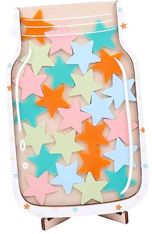 Perfeclan Stern-Belohnungsglas, Dekoration für Jungen und Mädchen, Belohnungsglas für gutes Benehmen, Belohnungstafel für Verantwortung, Anreizglas,