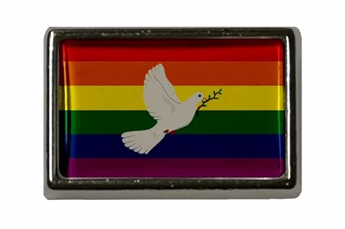 U24 Pin Regenbogen mit Friedenstaube Flaggenpin Anstecker Anstecknadel Fahne Flagge