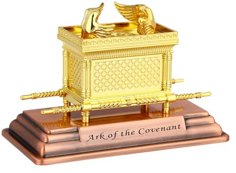 jojofuny Estatua Religiosa Arca de la Alianza Figura de Mesa Dorada Réplica El Arca de la Alianza Testimonio Judío Judaica Israel Réplica Del Arca de la Alianza