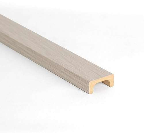 Kabelkanal Desiwa in Eiche Weiß 5,1x252 cm Holzoptik Holz MDF Holzpaneele