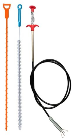 POFET Abflussreiniger-Set, Rohrreiniger, Krallengreifer, spiralförmiger Abflussrohrreiniger für Waschbecken, Badewannen, Abwasserkanäle