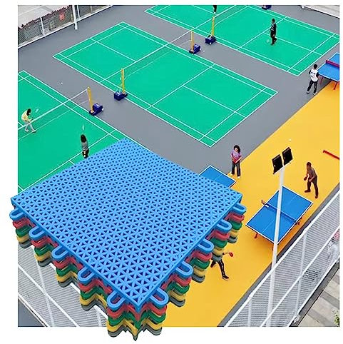 Bodenfliesen Basketballplatz Modulare ineinandergreifende Bodenfliesen, wasserdicht/hochtemperaturbeständig/einfach zu installierende rutschfeste Matte, DIY-Sportmatte (Farbe: Grau-1, Größe: 10 S