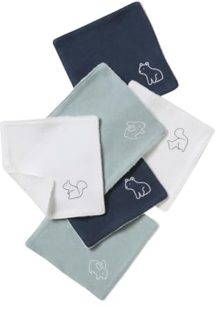 VERTBAUDET 6er-Pack Baby Waschlappen pack graublau waldfreunde