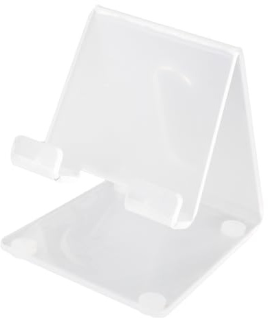 Rumyve Acrylic Cell Phone Stand,Universal Stand Holder with Non-slip Dock,Mobile Phones Stand Desktop Holder Compatible with 4-8 Inch Smartphone Device(Clear)