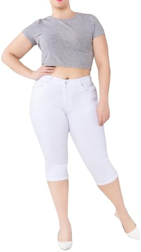 Lusty Chic Femme Taille Haute Short Jean - Grande Taille, Élégant Short en Jeans