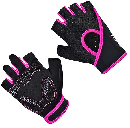 HONMEET antidérapants Demi-Doigts pour Le Sport de Fitness de Gym Paume antidérapante Taille M