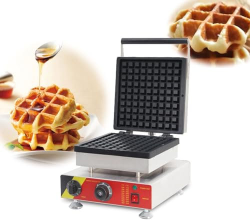 1500W Belgische Waffelmachermaschine Elektrische Waffelmaschine Mit Temperaturregelung 2-Scheibe Waffeleisen Antihaft Waffelautomat Für Fluffige Goldene Waffeln Für Restaurant Bäckereien Snackbar