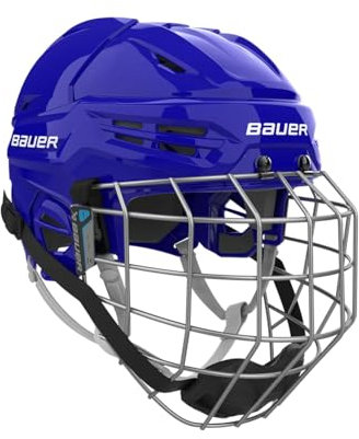 Bauer Re-Akt 55 Eishockey Helm Combo Senior (Blau, Groß)