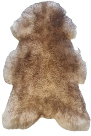 FURRYMAN Natürliche Lammfelle - Schaffelle 130 x 65 cm sehr groß, ohne Chrom - Weiße und farbige Schaffelldecken, Tagesdecken und Dekorationen für Couch, Sessel - Lammschaffell (mufflon braun)