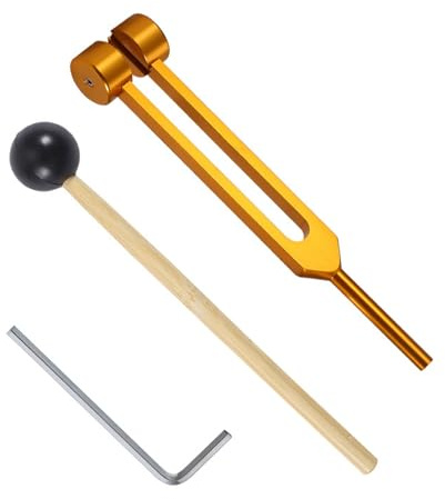 Stimmgabel 128 Hz für Heilung, Stimmgabel Therapie Neurologie, Stimmgabel Medizinisch, Gewichtete Stimmgabel Geeignet für Meditation aus Aluminiumlegierung, Klangtherapie(Gold)