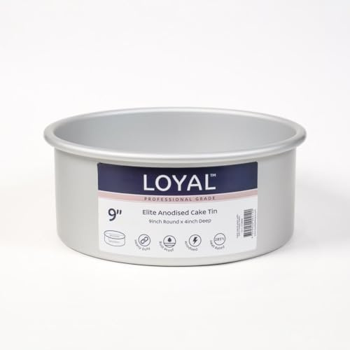 LOYAL Elite Stampo per Dolci Alte Rotondo Ø23 cm Teglie per Torte Alte in Alluminio di Qualità, Tortiera Distribuzione Uniforme del Calore, Durevole e Affidabile, 23 cm | Tortiera Rotonda Extra Alta, Stampo per Torta Ideale per Torte a Strati, Torte a Piani e Dolci, Cottura Uniforme