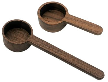 COLLBATH 2pezzi Cucchiaio Dosatore Da Legno Per Caffè in Polvere e Chicchi Utile Per Spezie Zucchero Facile Da Pulire e Trasportare