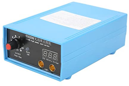 Saldatrice a Punti a Batteria, Mini Saldatrice a Punti Portatile Fai-da-te con Manopola di Uscita Regolabile, Aghi in Rame e Display Digitale (Spina europea)